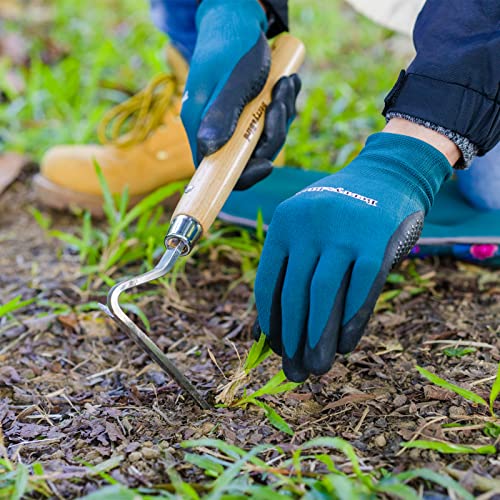 Garden Hand Hoe, Stainless Steel Gardening Sickle Weeder Tool - size: 14.57'' Japanese Weeder