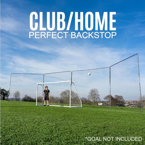 QuickPlay 12ft Soccer Barrier Net System - Ball Stop Backstop Netting - size: 36x12'