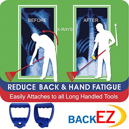 Back-Saving Tool Handle Attachment, EVR-Grip Upgrade, Labor-Saving Ergonomic Shovel Add-on Handle, Blue - color: Blue