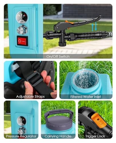 Backpack Sprayer with 2 X 2.5Ah Battery, 5H Continuous Spraying - Weed Sprayer for Lawn Garden 3.2 Gallon, with 7 Nozzles & Telescopic Wand, Battery Powered, Compatible with Makita 18V Battery - size: 3.2 Gallon