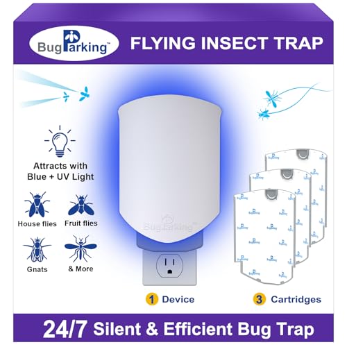 Flying Insect Trap for Fruit Flies,Gnats,1 Devices & 3 Refills