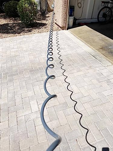 SANFU PU Recoil Garden Water Hose 3/8"ID(9 x 12.2mm) x 25FT, Gray(25') - size: 25FT