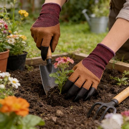 Gardening Gloves with Claw,Planting Waterproof Gardening Gloves,for Digging in The Garden, - color: Green