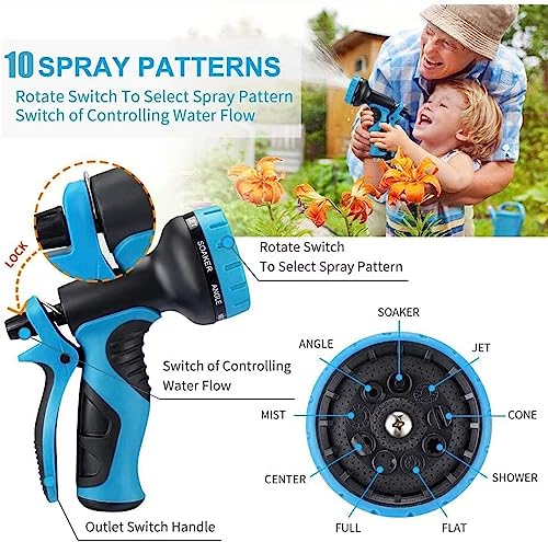 75 ft Expandable Garden Hoses - New Upgrated Expanding Water Garden Hose - Retractable,Flexible,Less Kink-Free & Tangle Car Washing Pipe for Yard, Outdoor