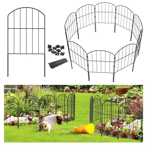 Goovilla Garden Fence, Total 27ft(L) x 24in(H), 25 Pcs, Rustproof Metal - size: Arched