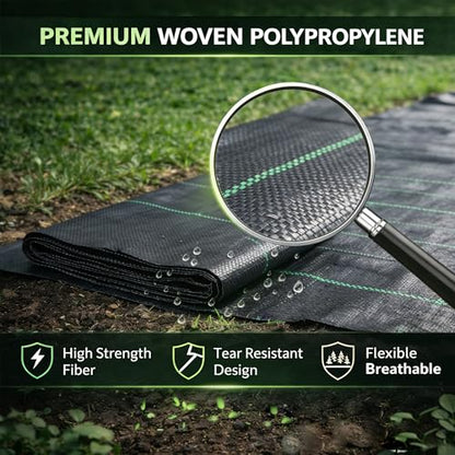 Weed Barrier Landscape Fabric Heavy Duty，Garden Fabric Weed Barrier，Black Mulch for Landscaping, Weed Blocker Fabric Garden Bed Cover Garden Supplies (3ft x 60ft) - size: 3ft x 60ft