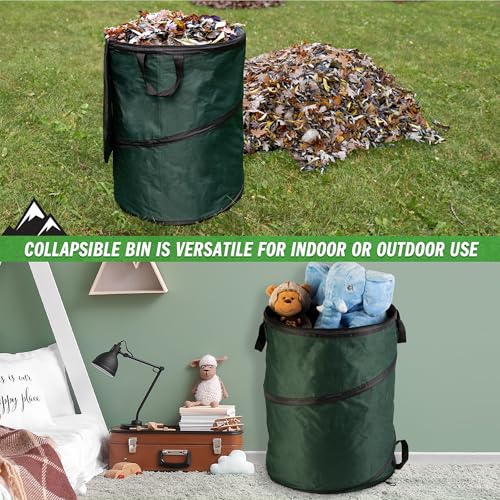 Wakeman Pop Up Outdoor Trash Can, Green, 46 Gallon - color: Green, size: 46-Gallon
