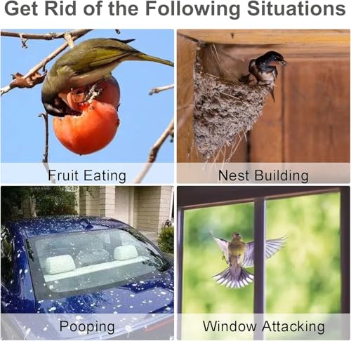 Owl to Scare Animals, 5 Pack Hanging Effective Owl Control Device to Keep Animals Pigeon Woodpecker Away from Outdoor Garden Yard - color: Grey-5