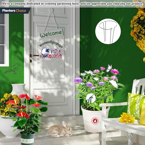 6-Pack Snake Plant Support Stakes, Half-Round Peony Cages and Supports, Green Plant Support Ring - Sturdy and Durable for Indoor and Outdoor Potted Plants, Such as Amaryllis, Peony, Hydrangea - size: 16x10in