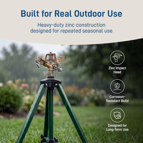 Orbit Tripod Zinc Impact Sprinkler, Adjustable Height - 56667 - style: Zinc Impact Sprinkler