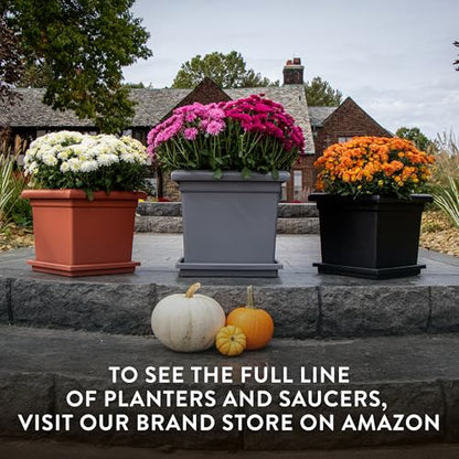 The HC Companies Accent Square Plant Pot, 12.5 Inch, Chocolate, 2-Pack - color: Chocolate, size: 12.5" (Pack of 2)