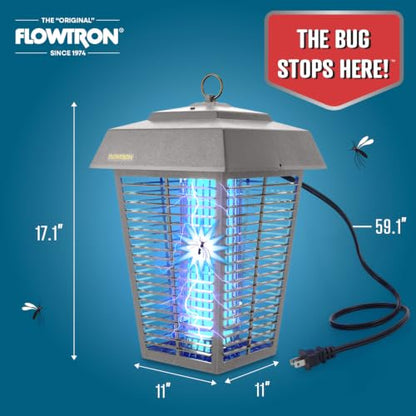 Flowtron Bug Zapper, 1.5 Acre Outdoor, Two 40W UV Bulb, 5600V Zap, Grey - color: Gray