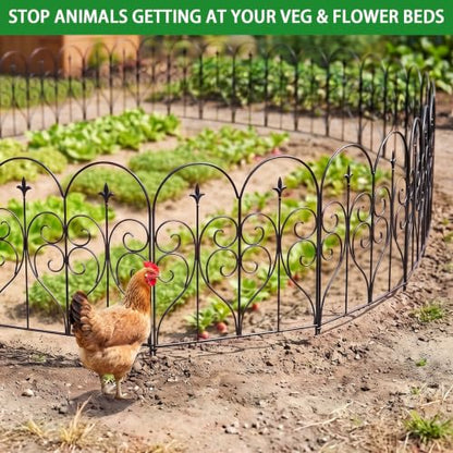 Thealyn Garden Fence 32" x 10ft, 10 Panels, No Digging Metal Barrier - size: 10 Panels-32 inch x 20 feet