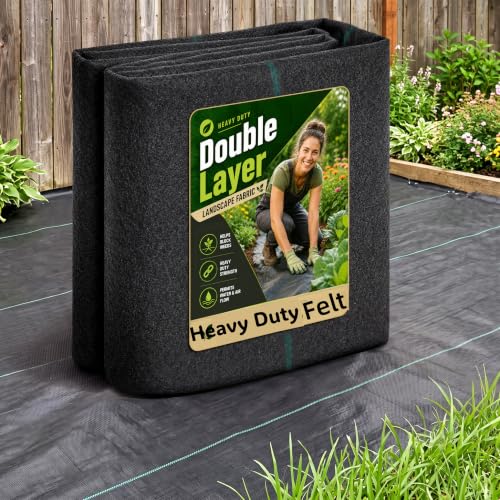 AMAGABELI 4ft x 50ft Weed Barrier Landscape Fabric 5.8oz Dual Sided Garden Cloth Heavy Duty Weed Control Blocker Mat Gardening Ground Cover Durable Woven Geotextile Fabric Driveway Underlayment - size: 4x50ft
