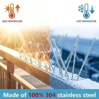 Bird Spikes Install,304 Stainless Steel Bird Deterrents Spikes for Outside to Keep Birds Away Bird Scare Devices Outdoor (60, Black) - color: Black