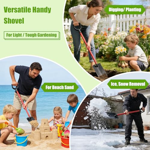Garden Shovel, Heavy Duty Trench Shovel for Digging,12" Wide Sharp Narrow Spade, 47" Handle, Trench Shovel for Digging,Trenching, Planting,Scraping, Edging with Cutting Blade, D Handle, Foot Pedal