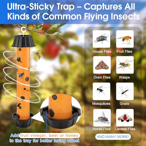 4pk Fly Trap Fly Stick Fly Strips Hanging Indoor & Outdoor - size: 4 pack