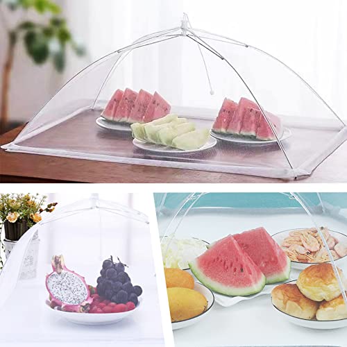 JULBEAR 4Pcs Mesh Food Cover Tent Umbrella Pop Up Outside Outdoor Party Net - size: 32"x24" 17"x17"