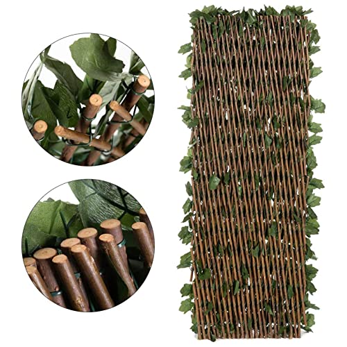 DOEWORKS Expandable Faux Ivy Trellis Fence, Patio Privacy Screen, 2 Pack - color: Green, size: 16 x 45 in, 2 Panel