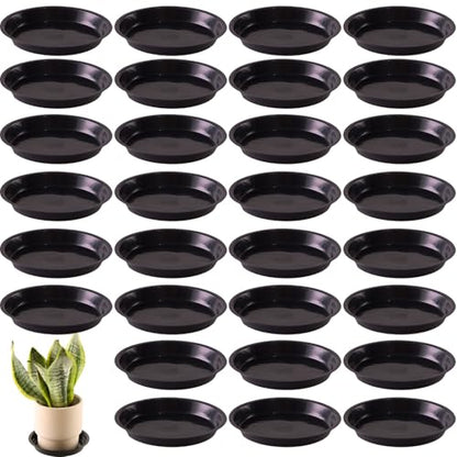 30 Pack Plant Saucer 8 Inches Plastic Drip Trays to Catch Water, Black - color: Black, size: 8 inch