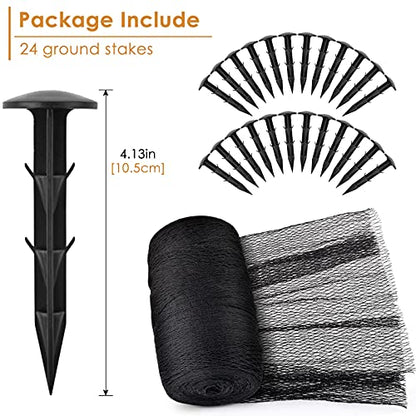 PACETAP 20 x 30 Ft Koi Pond Netting Kit, Heavy Duty Pond Netting Mesh Net Cover for Leaves, Protecting Koi Fish from Birds, Cats -Stakes Included - size: 20x30