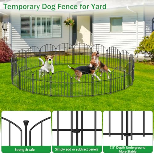 No Dig Garden Fence Panels, Dog Fence Outdoor for Yard, 12 Pack - size: 17in(H) x 12.6ft(L)