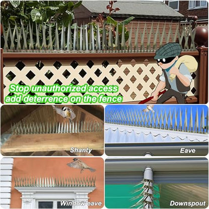 Bird Spikes, Squirrel Spikes and Squirrel Baffles Keep Raccoons, Cats and Snakes Away from Gardens, Fences and Climbing Bird Feeder Poles. (40 inches) - size: 40 inches