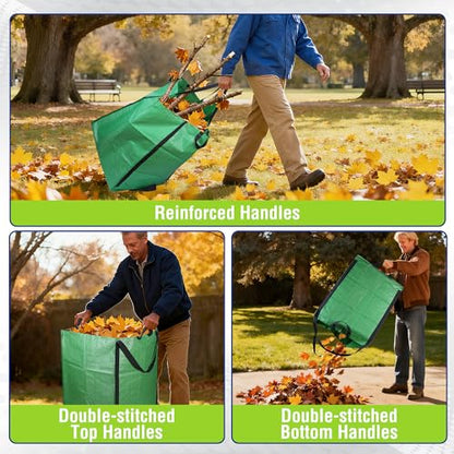 WORKPRO Heavy Duty 72-Gallon Reusable Yard Waste Bags, Green - color: Green, size: 1 Count (Pack of 1)
