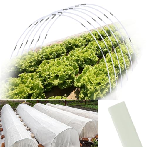 Greenhouse Hoops 120pcs, Sunwuk Garden Hoops for 1-3.5ft Wide Raised Bed, 30 Sets of 5.6ft Long Super Bendable Fiberglass Support Hoops Frame, Mini Greenhouse Flat for Row Cover (S Size) - style: 120pcs