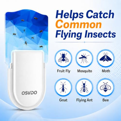 Fruit Fly Traps for Indoor (2 Devices and 12 Glue Cards) 400 Sq Ft Coverage