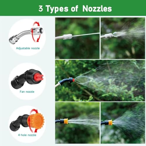 Stainless Steel Sprayer Wand Replacement with 3 Types of Nozzles, Fan Nozzle, 1/4" & 3/8" Brass Barb and 2 Hose Clamps (29 Inch Wand with 3 Nozzles) - color: 3 Nozzles 29 Inches Sprayer Wand
