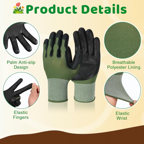 3 Pairs Gardening Gloves for Men Women