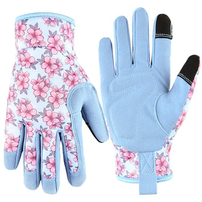 Cute Garden Gloves for Women Gift,Heavy Duty Gardening Gloves - color: Blue