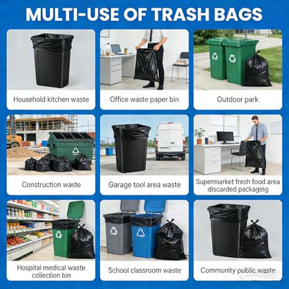 55 Gallon Trash Bags, Heavy Duty Garbage Bags 66 Count 2.0 Mil Extra Thick - size: 1 Count (Pack of 66)