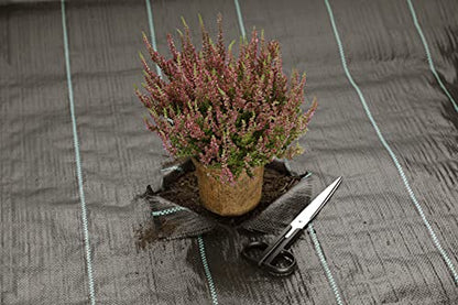 GardenMate 6 x 33 feet Sheet Woven Weed Control Fabric - Stabilized Black Heavy Duty 3 oz/yd² Landscape Ground Cover Membrane - size: 6 x 33 feet