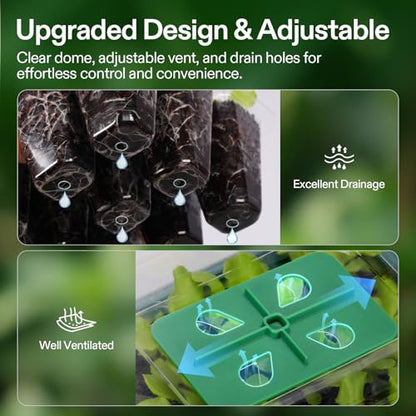 VIVOSUN 12-Pack Seed Starter Trays, 144-Cell Starter Kit with Humidity Dome - size: 12-Pack 144-Cell, style: Trays