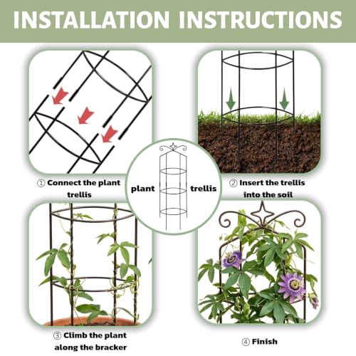 Plant Trellis for Climbing Plants Indoor 2Pcs Small Garden Trellis for Potted Plants Sturdy Metal Houseplant Support 33in Taller Plant Trellis for Monstera pothos lvy Vine