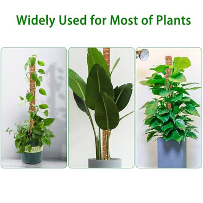 4 Pack 26.8'' Moss Pole for Monstera, Bendable Coco Coir Plant Support Stakes - size: 4 Pack（26.8-Inch）
