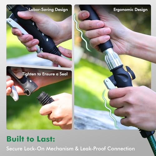 RESTMO Heavy Duty Metal Watering Wand 24 Inches, Water Wand for Garden Hose