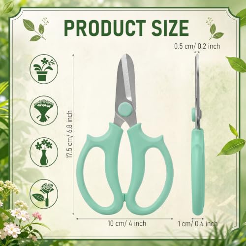 Kigeli 8 Pieces Garden Flower Scissors Floral Shears Garden Pruning Shears with Comfortable Handles for Flower Arrangement Fruit Picking Trimming Household (Pastel Color) - color: Pastel Color