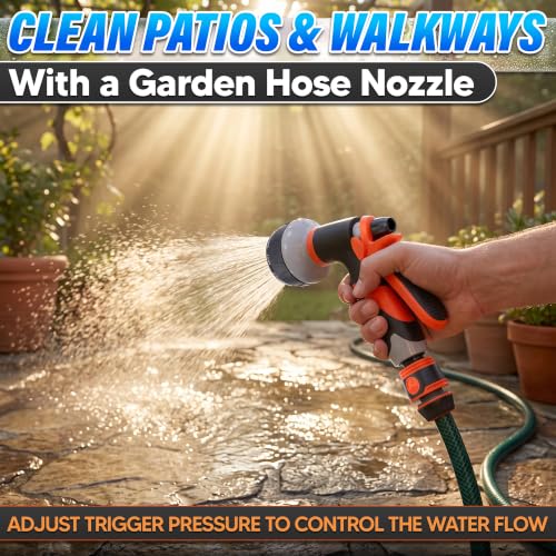8 Pattern Garden Leak Proof Hose Nozzle Water High Pressure Sprayer - color: Grey-Orange