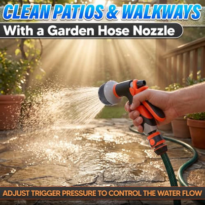 8 Pattern Garden Leak Proof Hose Nozzle Water High Pressure Sprayer - color: Grey-Orange