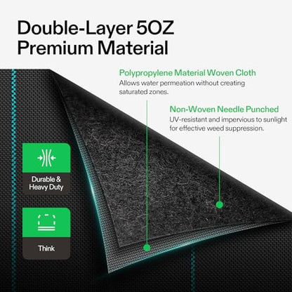 VIVOSUN Premium Weed Barrier Landscape Fabric Heavy Duty 4ftx100ft - size: 4×100FT