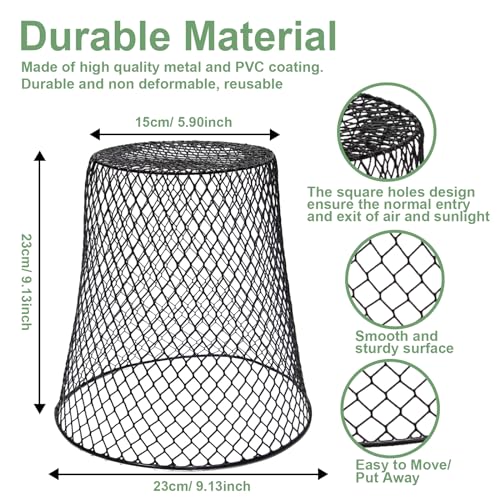 20 Pcs 9"×9" (Multiple Sizes/Quantities Available) Chicken Wire Plant Protectors from Animals, Plant Cage Garden Cloche to Protect Plants Vegetables from Rabbits Squirrels Chicken - size: 9"×9"