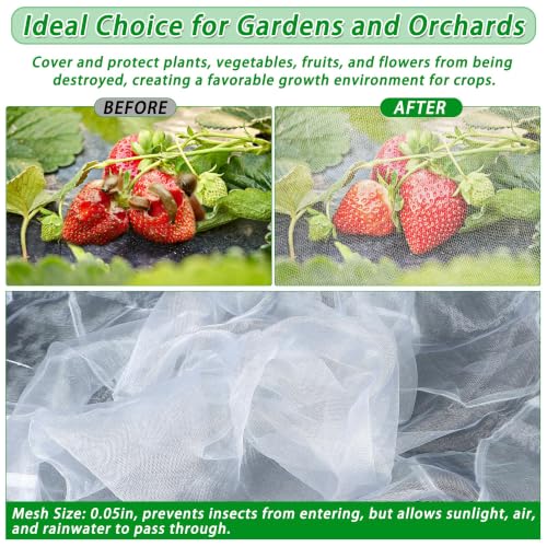 2 Pack Garden Netting for Raised Beds, 6x3 FT Garden Berry Netting, Bird Pest Mosquito Barrier Screen for Raised Beds, Vegetables, Fruits, Flowers, Fruit Trees Outdoor Crop Protection Net