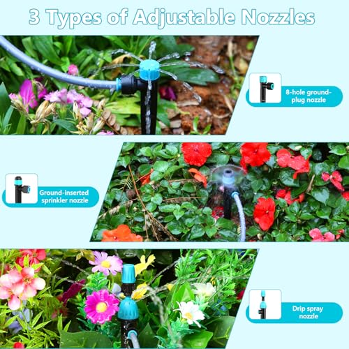 100FT Drip Irrigation System Kit with Water Timer for Garden