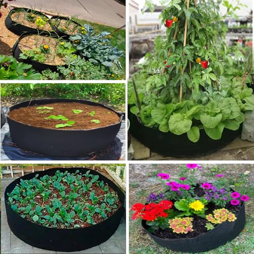 ZtohPyo 2-Pack 15 Gallon Grow Bags,Round Fabric Raised Garden Beds with 2 Handles,Durable Garden Planter Cloth Pots Container to Grow Vegetables for Outdoor Plants - size: 2-pack 15 Gallon