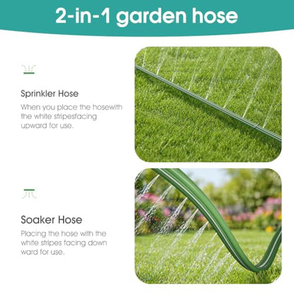 25 FT Soaker Hose for Garden Lawn, Water Saving Sprinkler Hose