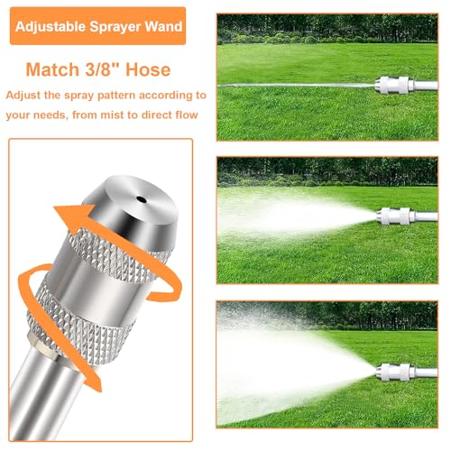 44" Stainless Steel Water Wand Sprayer Built-in Shut Off Valve