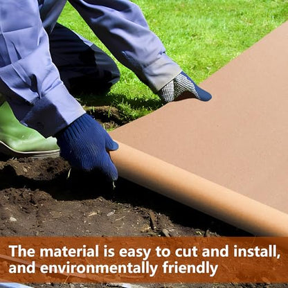 DECOHS 3 x 100 Ft Biodegradable Paper Weed Barrier- Heavy Duty Biodegradable Garden Bed Grass- Garden Paper Weed Control Barrier Weed Grass Blocker for Outdoor Garden Lawn - color: 3x100ft